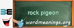 WordMeaning blackboard for rock pigeon